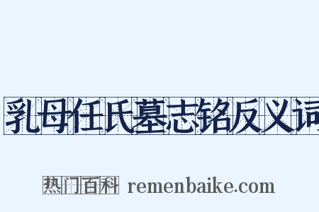 乳母任氏墓志铭反义词是什么意思的图片